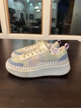 LUCKY STEP Pastel Gradient Platform Sneakers for Women